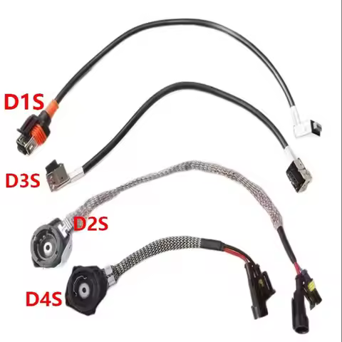 2Pcs d1s d2s d3s d4s Socket Adaptor D1S D2S D3S D4S Xenon Bulbs Wiring Harness Cable 12V Cars HID OEM Lighting Holder Plug Play