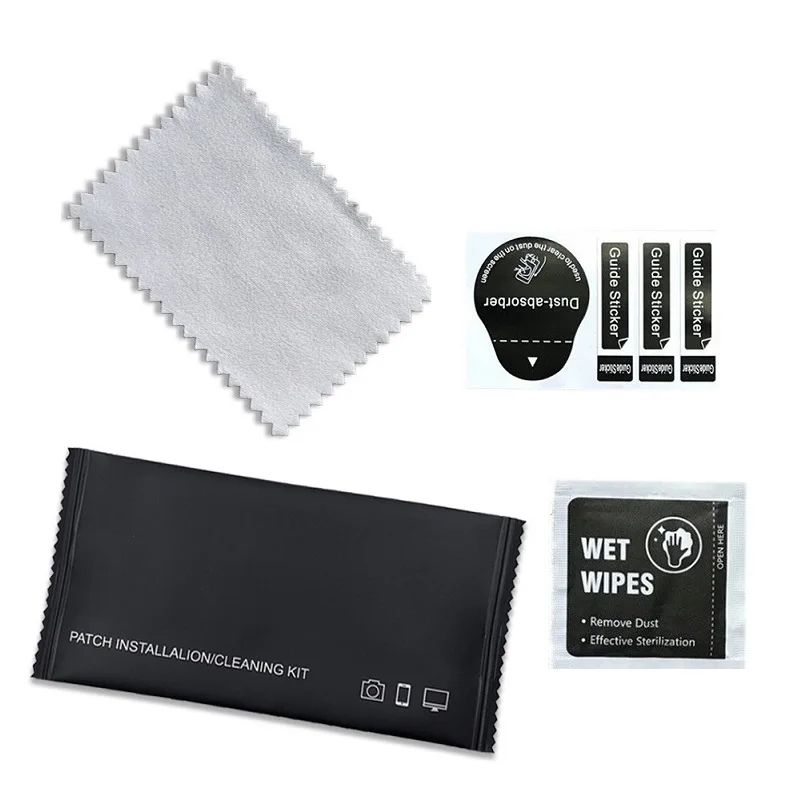 100PCS 3in1 Dust Absorber Sticker Dry Wet Wipes Mobile Phone Screen Protector Camera Lens Film Glasses Cleaning Cloth Tools