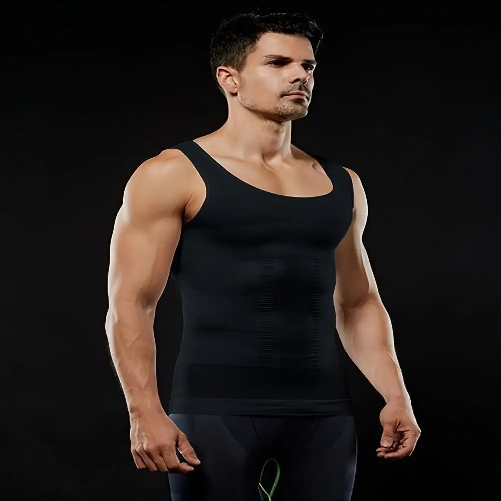 Men\'s Compression Body Shaper Tank Top, Slimming Vest