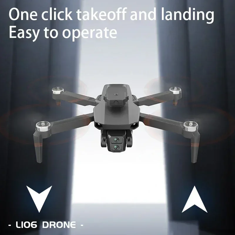 محرك L106 MAX جديد بدون فرشاة 8K HD كاميرا مزدوجة 2.4 جيجا هرتز بدون طيار 360 درجة °   ألعاب هليكوبتر RC محمولة لتجنب العوائق الذكية هدية