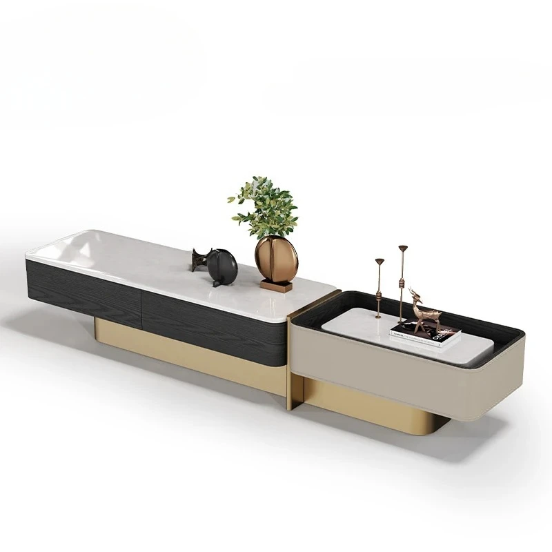Y1 Original Oriental minimalist TV cabinet, natural luxury stone surface light luxury living room floor TV cabinet
