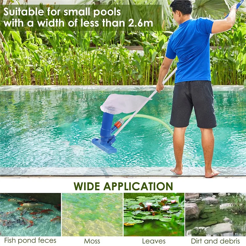 ABDJ-Swimming Pool Vacuum Cleaner With 5 Section Pole Pond Cleaning Tool- Disinfection Functionality For Pools& Fountains