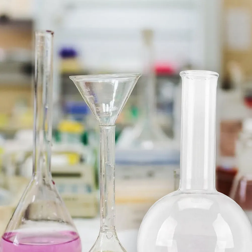 3Pcs Glass Round Bottom Flask Set Transparent Design Easy Liquid Observation Chemistry Lab Flask for Education Research Science