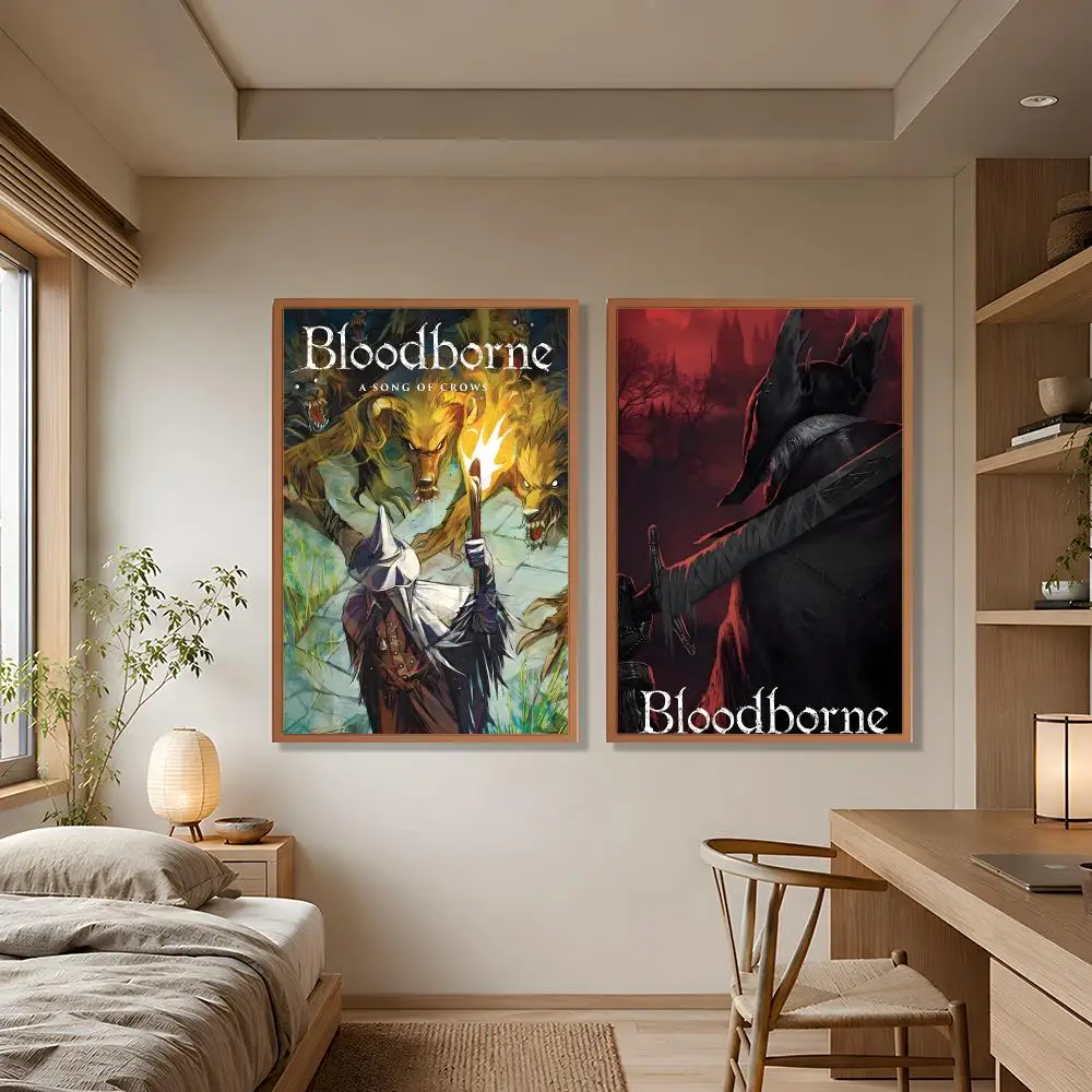 Game Popular Classic Art Bloodborne Poster Wall Art Poster HD Waterproof PP Print Bedroom Living Room Office Decor Gift