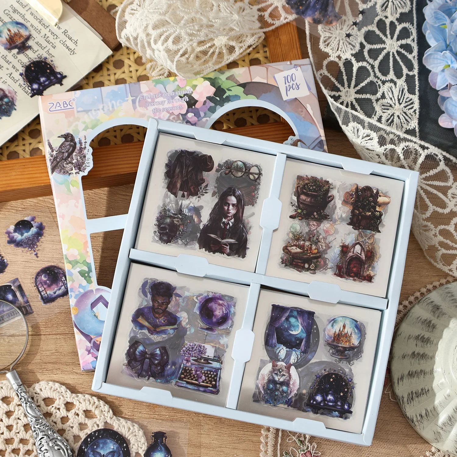 

100pcs/box Memory Collection Kawaii Decorative PET Die cut Stickers DIY Diary Phone Case Scrapbook Aesthetic Stationery Stickers