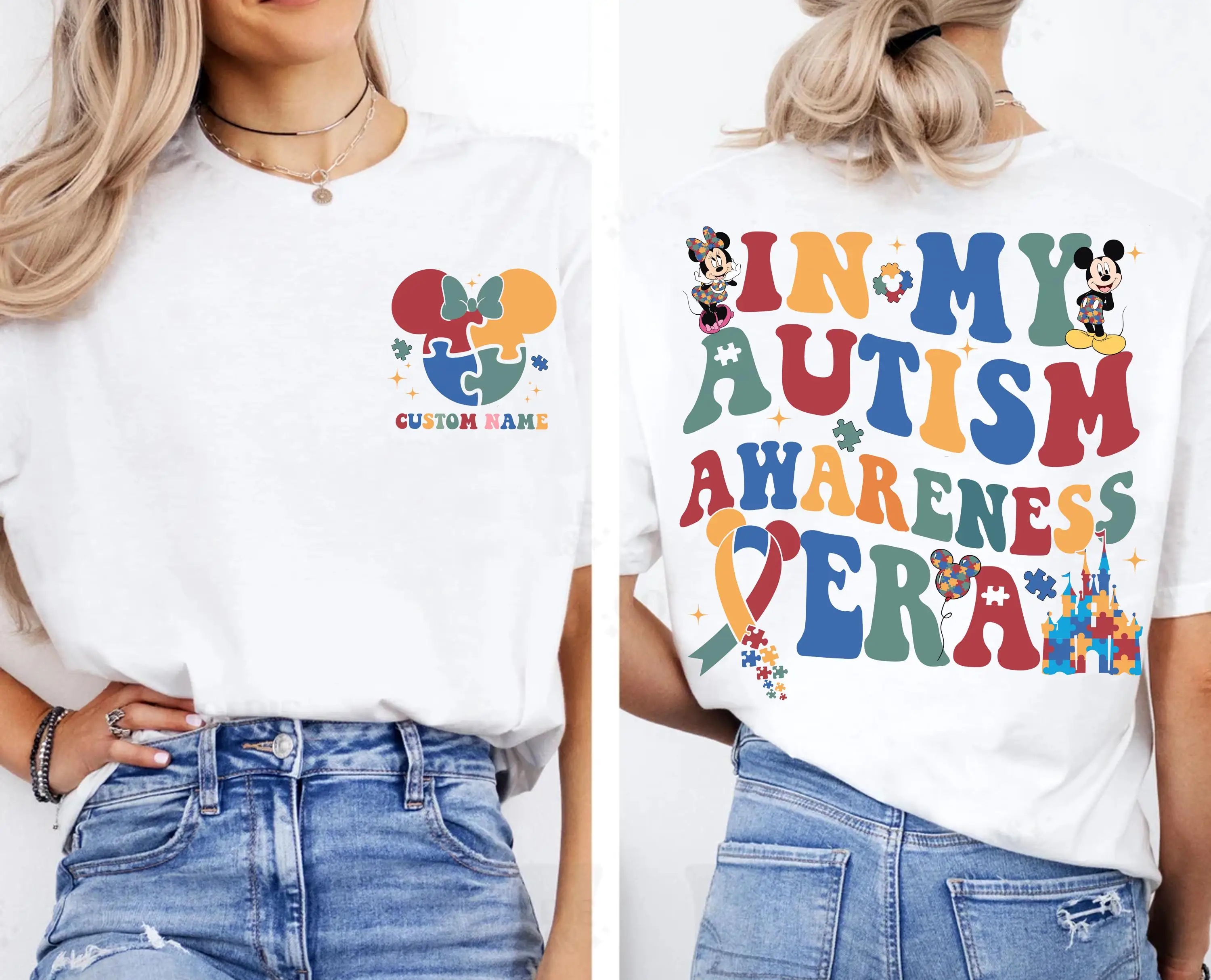 تي شيرت نسائي برسومات ديزني ميكي ميني بازل من القطن بأكمام قصيرة للجنسين كبير الحجم فضفاض كاجوال أنيق لعائلة ديزني لاند