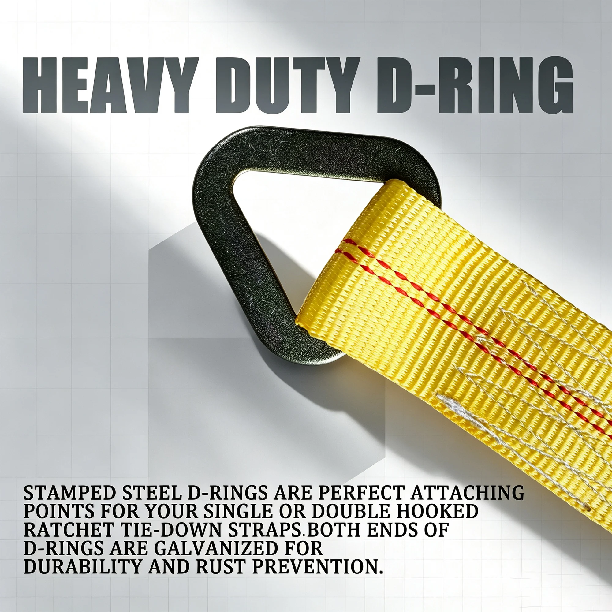 2 Inch x 36 Inch D-Ring Axle Tie Down Straps, Heavy Duty Vehicle Transport Straps for Cars, Trucks, Trailers and Motorcycles
