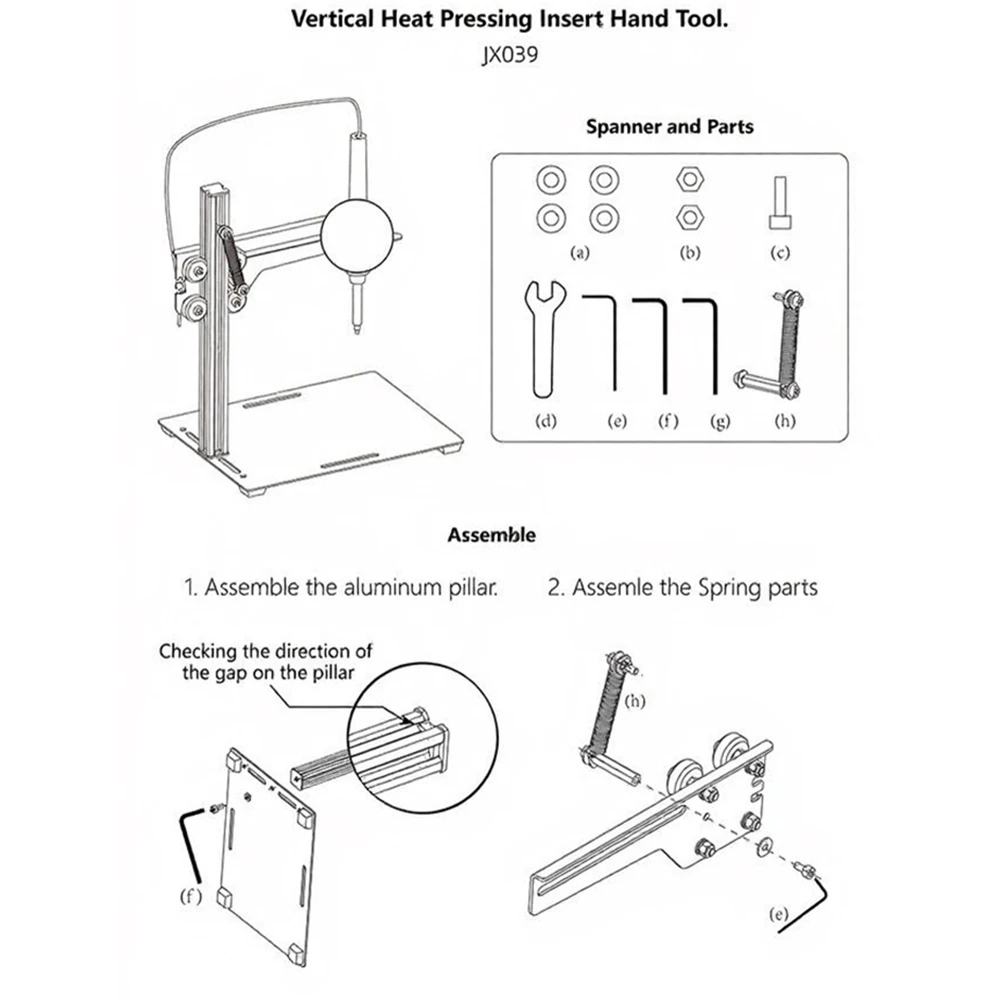 Heat Press Machine for 3D Printed Components with Adjustable Column Base Slot and Sliding Crossbeam Left Right Movement