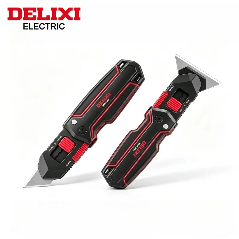 DELIXI 6 in 1 Multifunctional Hand Cutter Combination Blades Portable Cutting Tool For Cardboard  Packaging Unboxing DIY Craft
