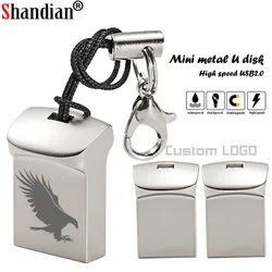 SHANDIAN-Ultra Mini USB Flash Drive com Corda, Memory Stick, Pen Drive, Pendrive, Novo, 4GB, 16GB, 32GB, 64GB