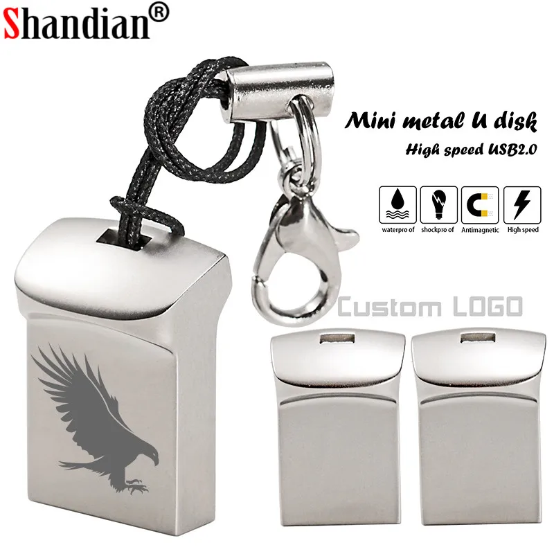 SHANDIAN New flash disk ultra mini USB flash drive memory stick pen drive 4GB 16GB 32GB 64GB Pendrive flash drive with rope