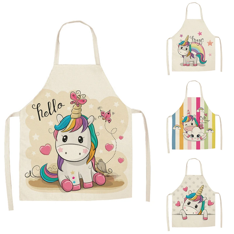 Cute cartoon unicorn series apron for adults, children, parent-child interactive apron, home kitchen cooking accessories