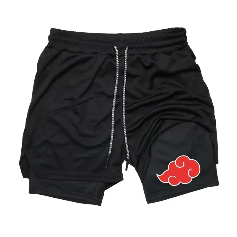 Fitness 2-in-1 Performance Shorts Athletic Compression Shorts with Towel Loop Pockets Gym Workout Loose Casual Running Clothing