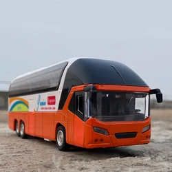 Electric Tourist Toy Traffic Double Decker Bus Alloy Car Model Diecasts Metal City Tour Bus Car Model Sound and Light Kids Gifts