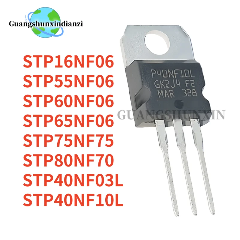 10/  STP60NF06 P60NF06 TO-220 STP60NF06L P65NF06 STP16NF06 STP40NF03L STP40NF10L STP55NF06 P55NF06 STP75NF75 STP80NF70 P65NF06