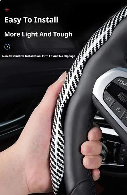Suitable for Vinfast Carbon Fiber Steering Wheel Cover Quick-Release Durable Black Blue Red Silver White Car Accessories