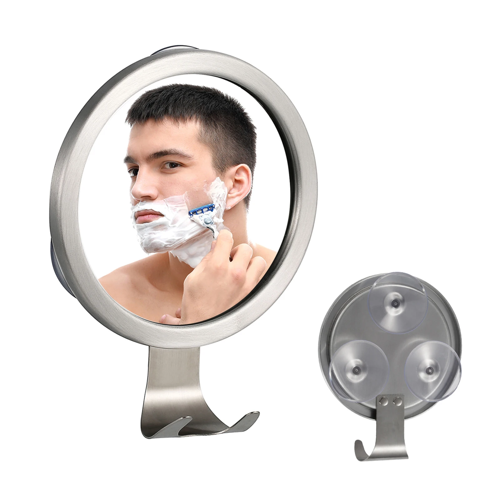 

Cosmetic Mirror Bathroom Fogless Mirror Shower Shaving Mirror with Suction Cup Wall Mount with Razor Hook Shower Shaving Mirror