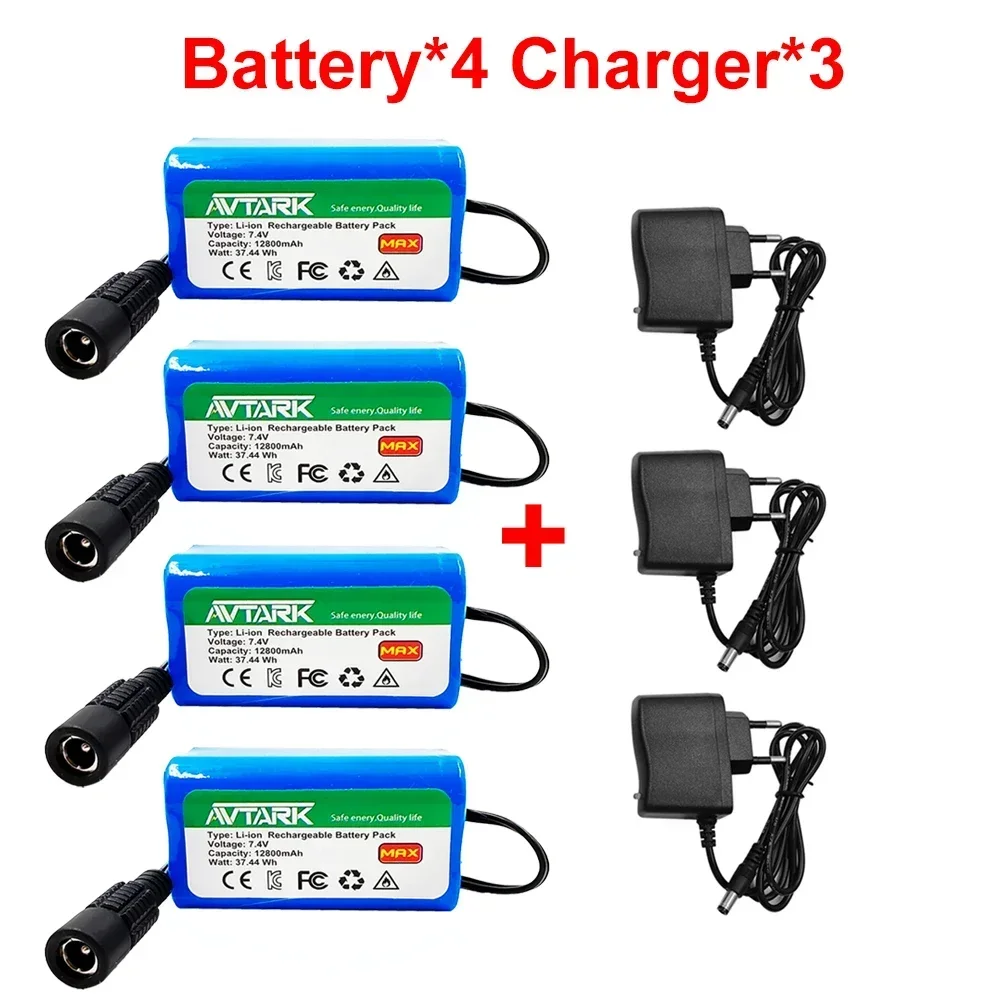 7.4V 12800Mah 6800Mah Battery For T188 T888 2011-5 V007 C18 H18 V18 D18B FX88 Remote Control RC Fishing Bait Boat Battery Parts