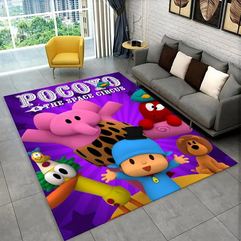 Cute P-Pocoyo Elly Pato Cartoon Non-Slip Area Rug for Living Room,Bedroom,Playroom,Soft Carpet Floor Mat Home Decor Rug  Room