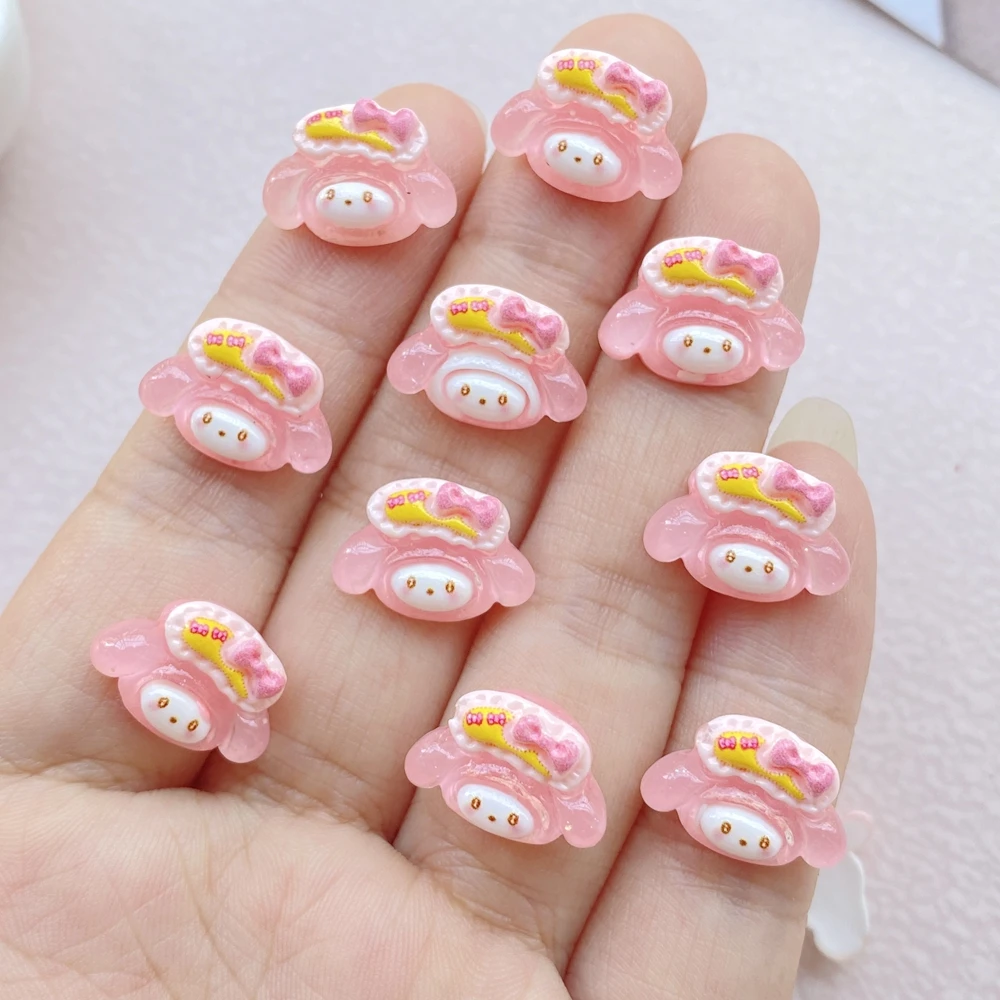 20Pcs New Cute Mini Resin Cartoon Puppy, Cat, Rabbit Series Flatback Ornament Jewelry Making Manicure Hairwear Accessories