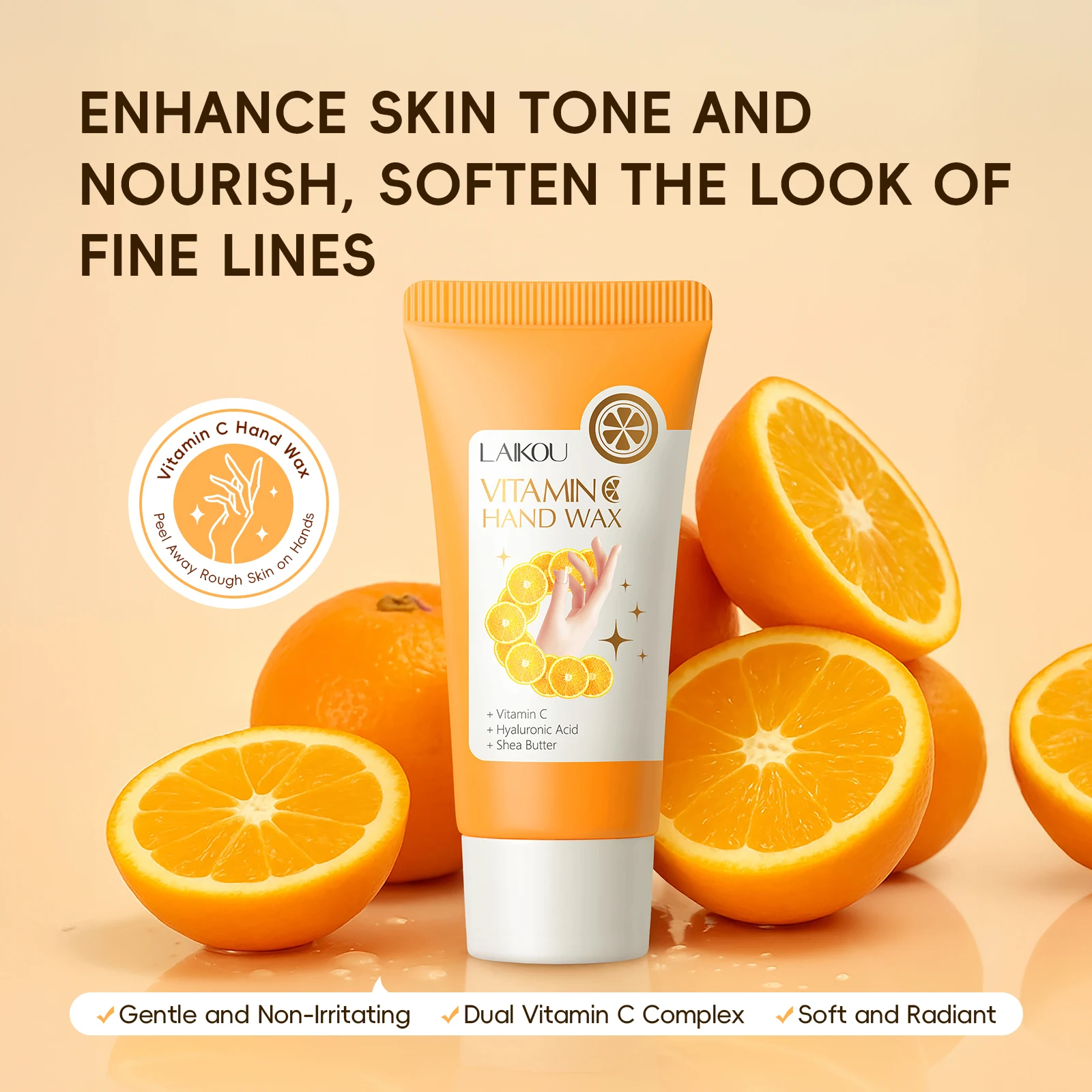 LAIKOU Vitamin C Hand Wax 50g Deep Hydration for Smooth Even Complexion Skin Care