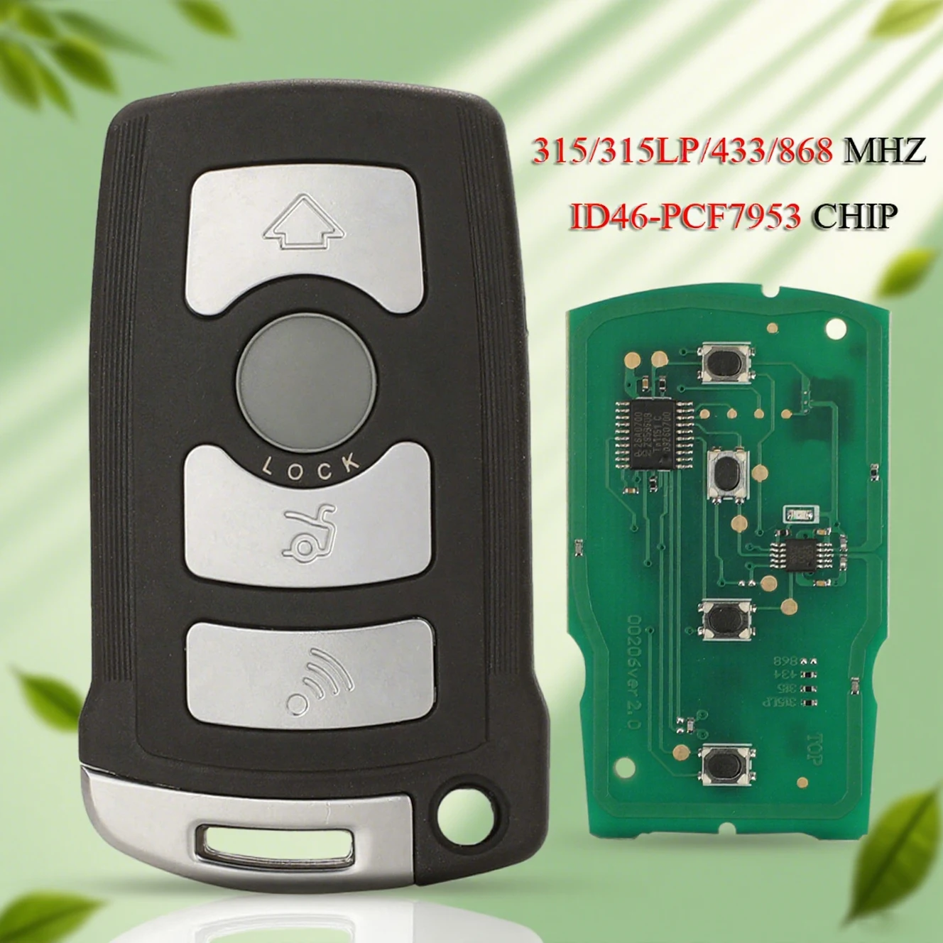 

Jingyuqin 4 кнопки CAS1 система дистанционного умного ключа автомобиля для BMW 7 серии E65 E66 315/315LP/433 МГц 868 МГц ID46 PCF7953 чип с HU92