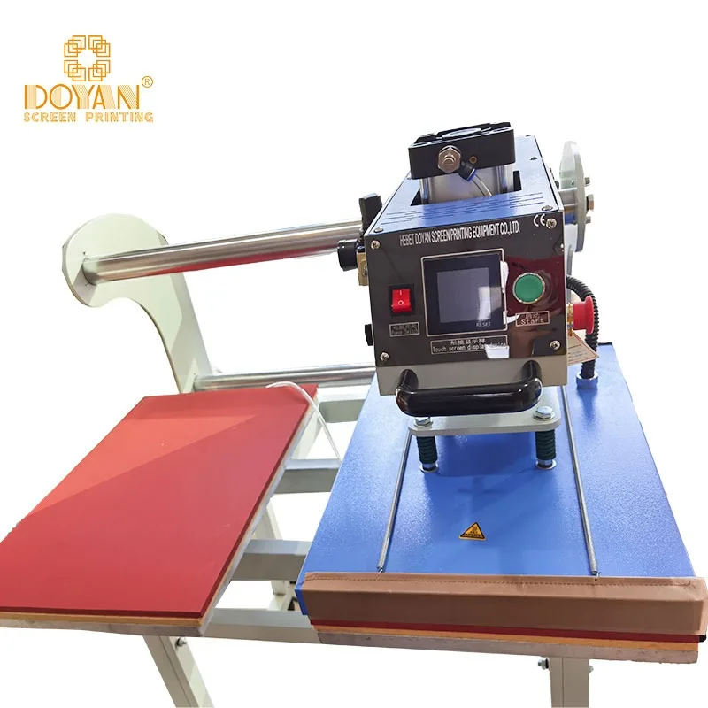 مكبس حراري مفتوح تلقائيًا بمحطة مزدوجة مقاس 16 × 24 - شبه أوتوماتيكي لطباعة القمصان