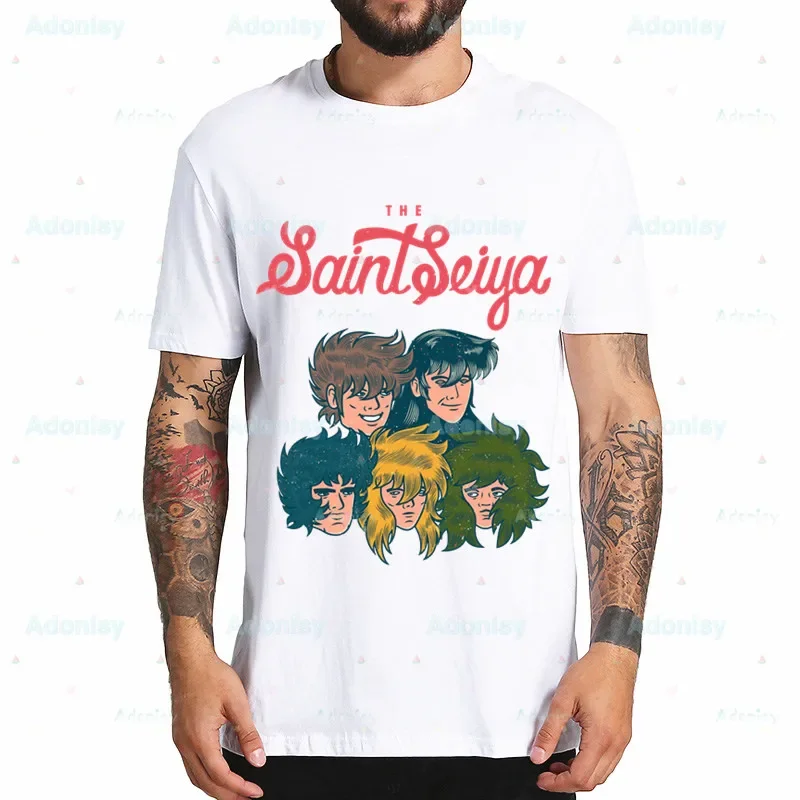 Saint Seiya T-Shirt Men Unisex Anime Cartoon Design Men Knights of The Zodiac Seya Anime Top Tee Shirt Summer Short Sleeve Style