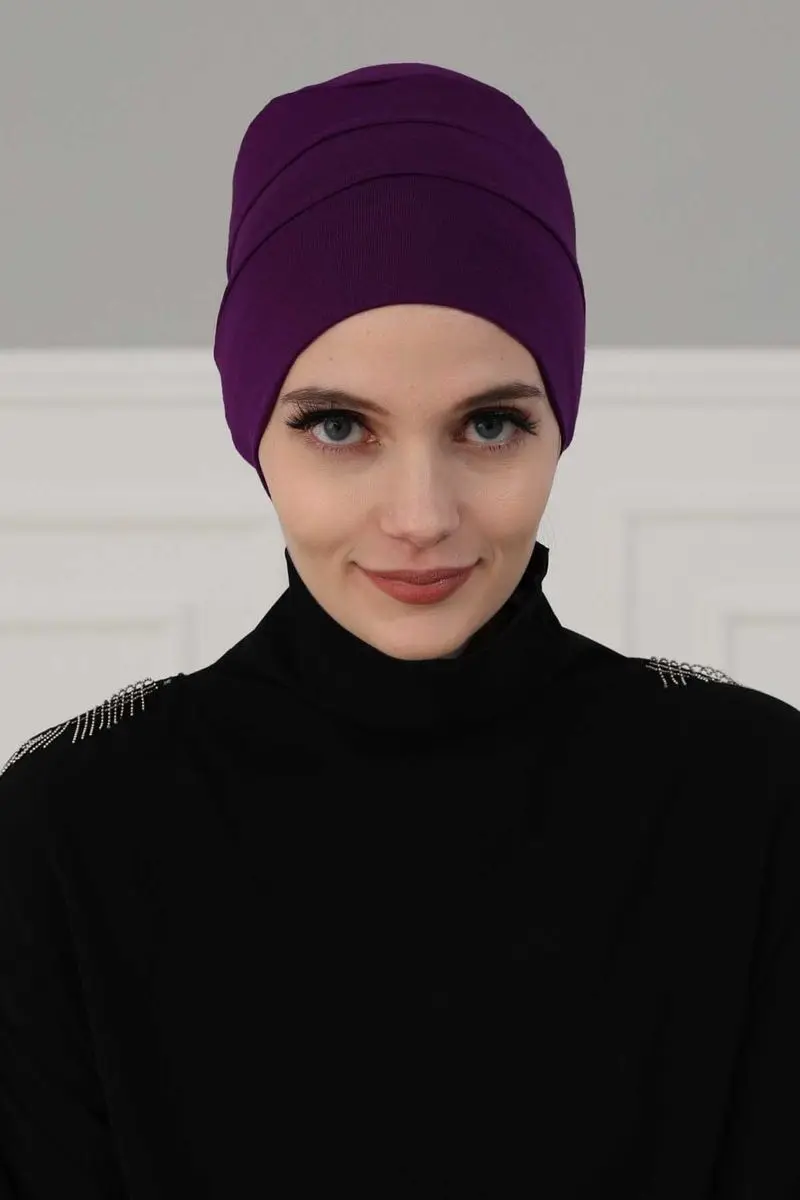 Beret Model hijab Bone purple