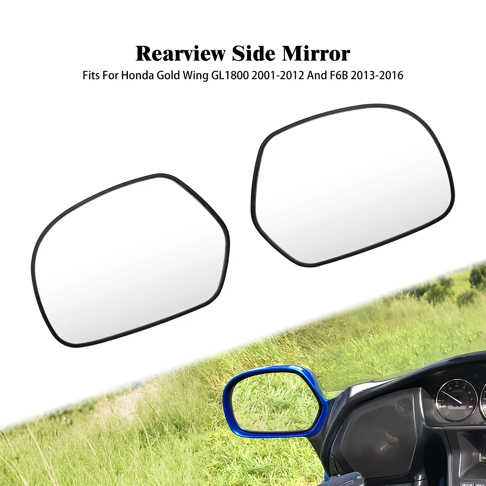 

Motorcycle Rear View Mirrors Glass For Honda Goldwing Gold wing GL1800 GL 1800 2001-16 2017 F6B 2013-2016 Left/Right Side Clear