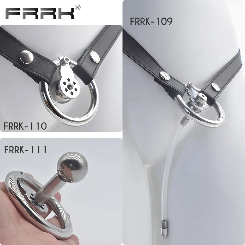 FRRK Solid Metal Ball Inverted Chastity Cage for Men Stainless Steel Negative Penis Rings BDSM Adults 18 Couple Sex Toys 콕링