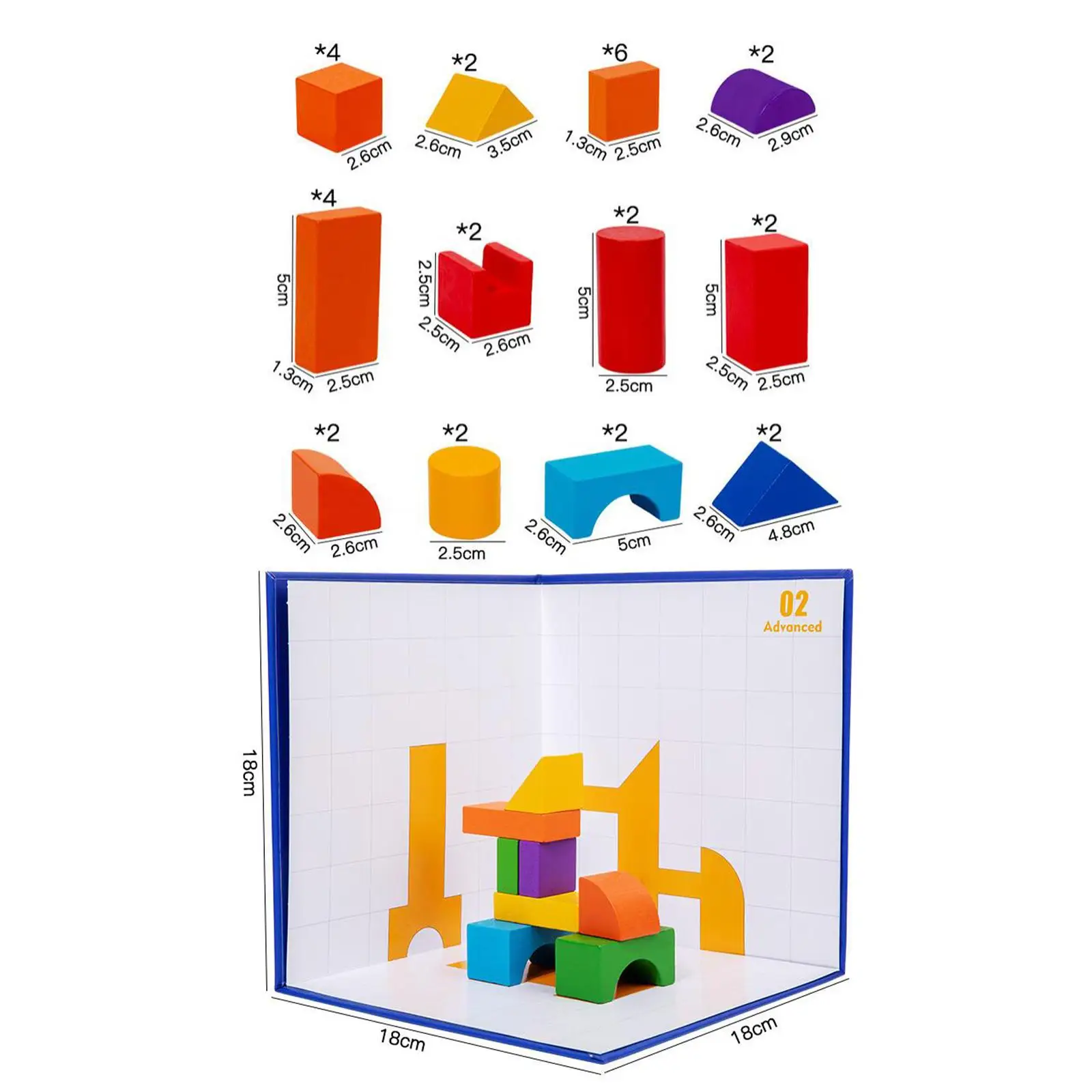 Bloques de construcción de madera para niños pequeños, Aprendizaje Temprano interactivo, pensamiento espacial Montessori, regalos para niños de 3 años en edad preescolar