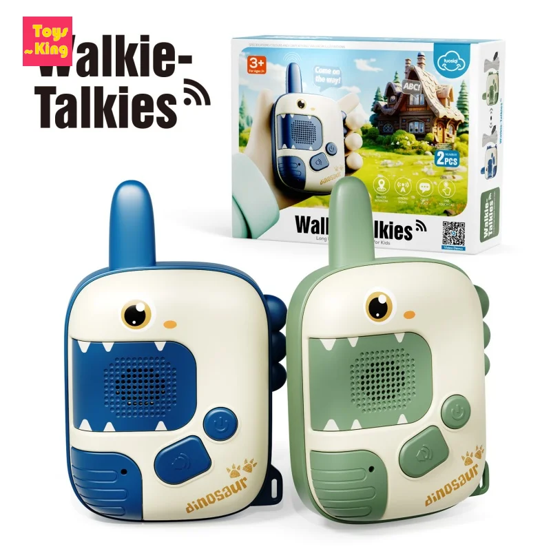 2 個ワイヤレス恐竜トランシーバーミニポータブルハンドヘルド双方向ラジオ子供屋外インターホン親子インタラクティブおもちゃ
