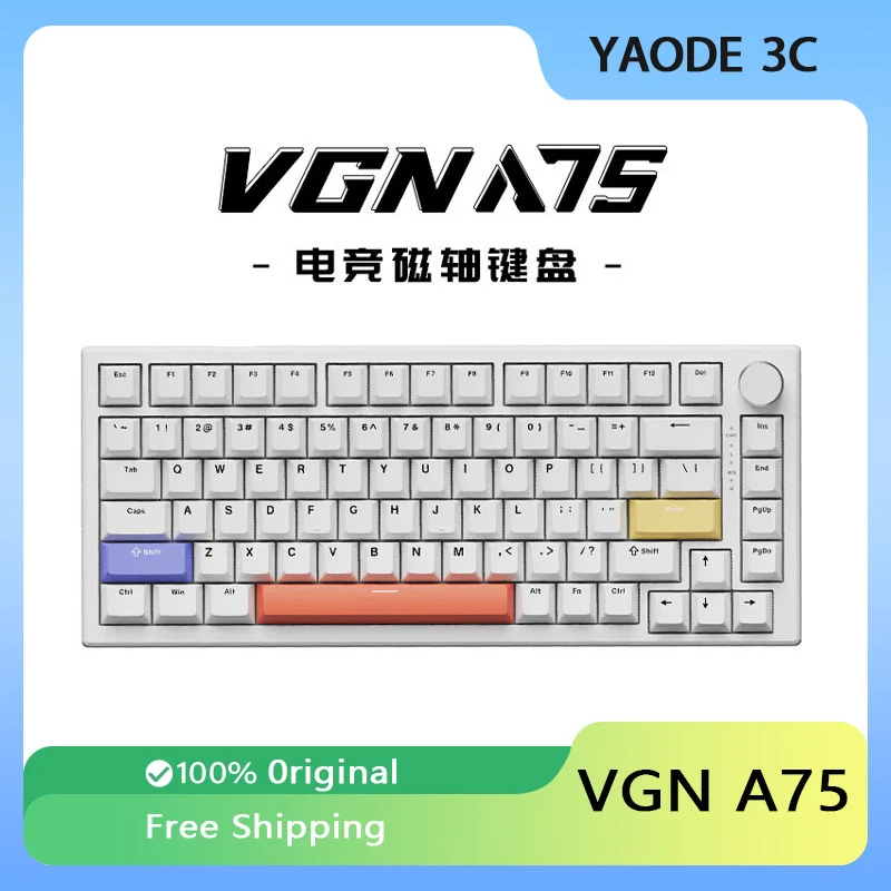 

Механическая Проводная клавиатура VGN A75, магнитный переключатель, RGB, прокладка, горячая замена, низкая задержка, Киберспорт, игровая клавиатура, аксессуары для геймеров
