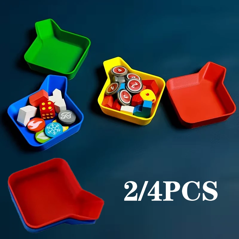 2/4Pcs Colorful Game Chip Trays Game Component Stands Game Coins Storage Tray Home Sorting Tray Portable Home Storage