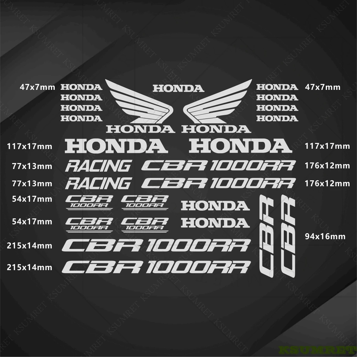 ملصقات لهوندا للدراجات النارية CBR1000RR شعار مائي مقاوم للماء