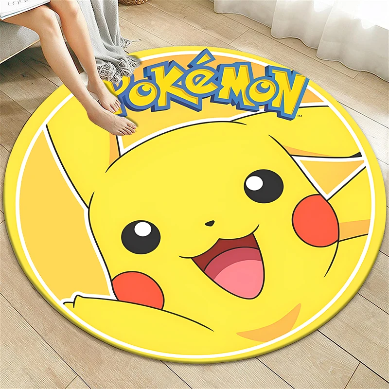 Tappeto rotondo stampato HD Pokemon Cartoon Tappeto Dropshipping per soggiorno Tappeto grande tappetino per animali domestici Tappeti circolari morbidi Tappeto per camera