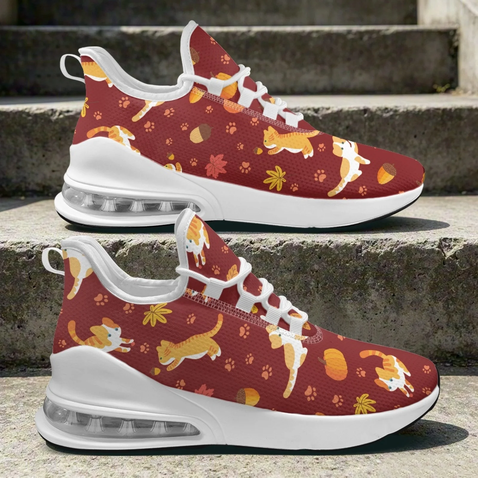 PENSTROLL Autumn Cats Running & Casual Wear Nurse Snakers for Women, Fashion Durable Athletic Mesh Shoes