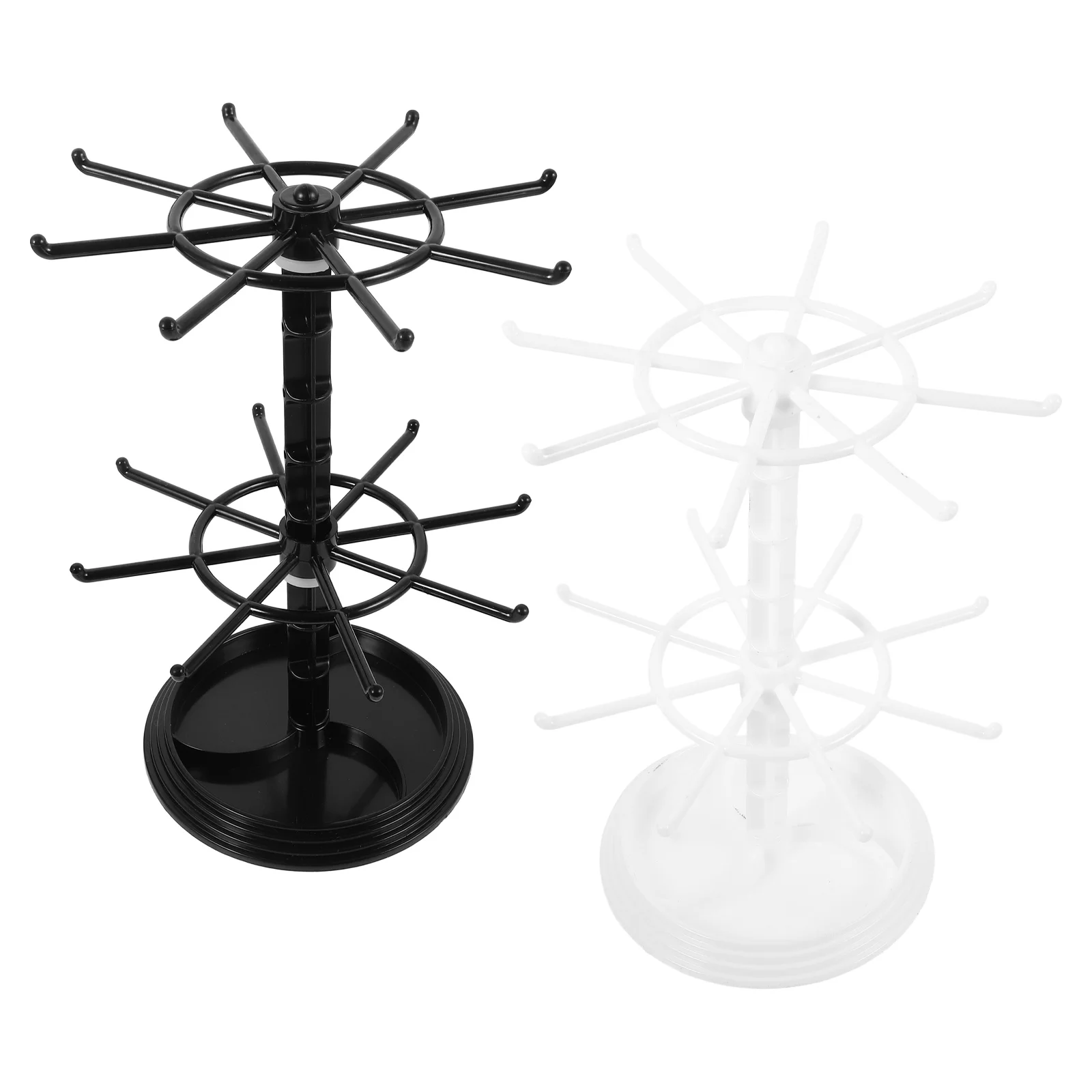 2 Pcs Rotating Display Stand Jewelry Necklace Holder Small Pendant Spiral Organizer Rotation Bracelet Plastic Retail Rack