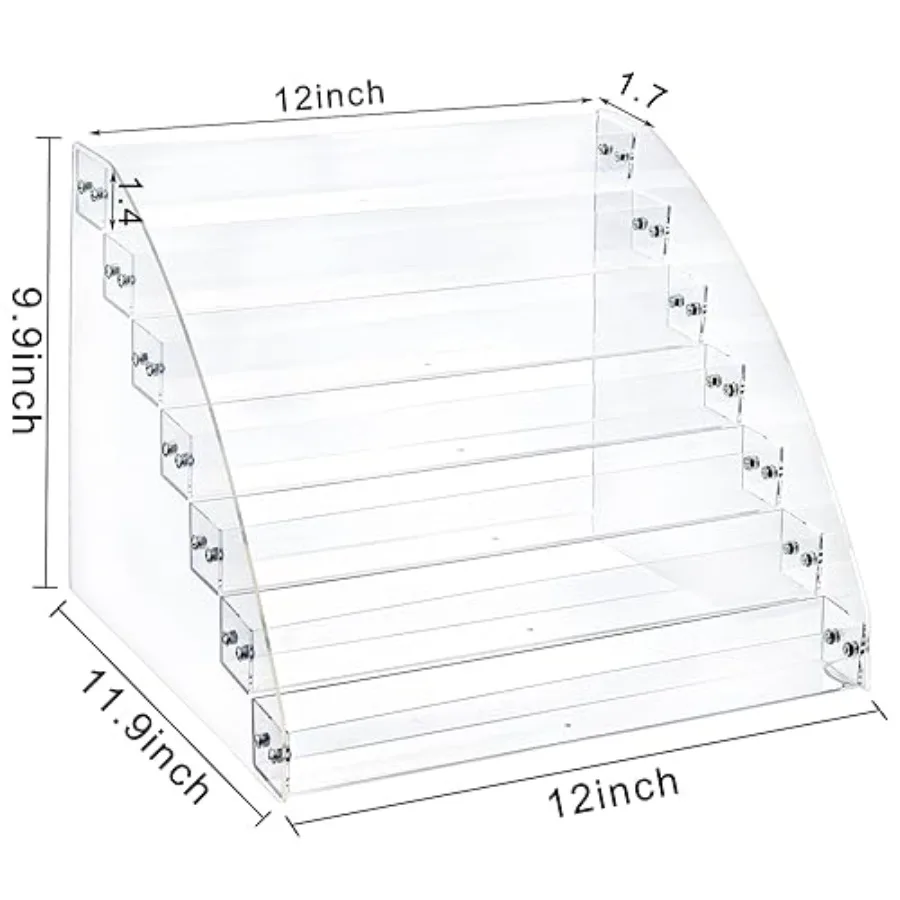 حامل منظم للنظارات الشمسية من الأكريليك الشفاف مكون من 7 طبقات لعرض النظارات والتخزين، حل مثالي لتسليط الضوء على النظارات