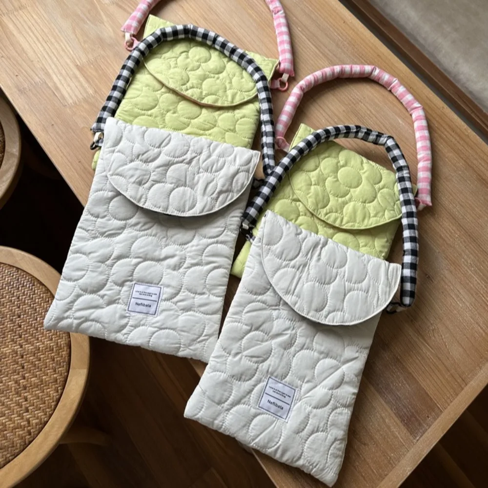 

Durable Quilted Down Cotton Storage Bag Ins Portable Snack Storage Bag Korean Style Lightweight Mini Mommy Bag Girls