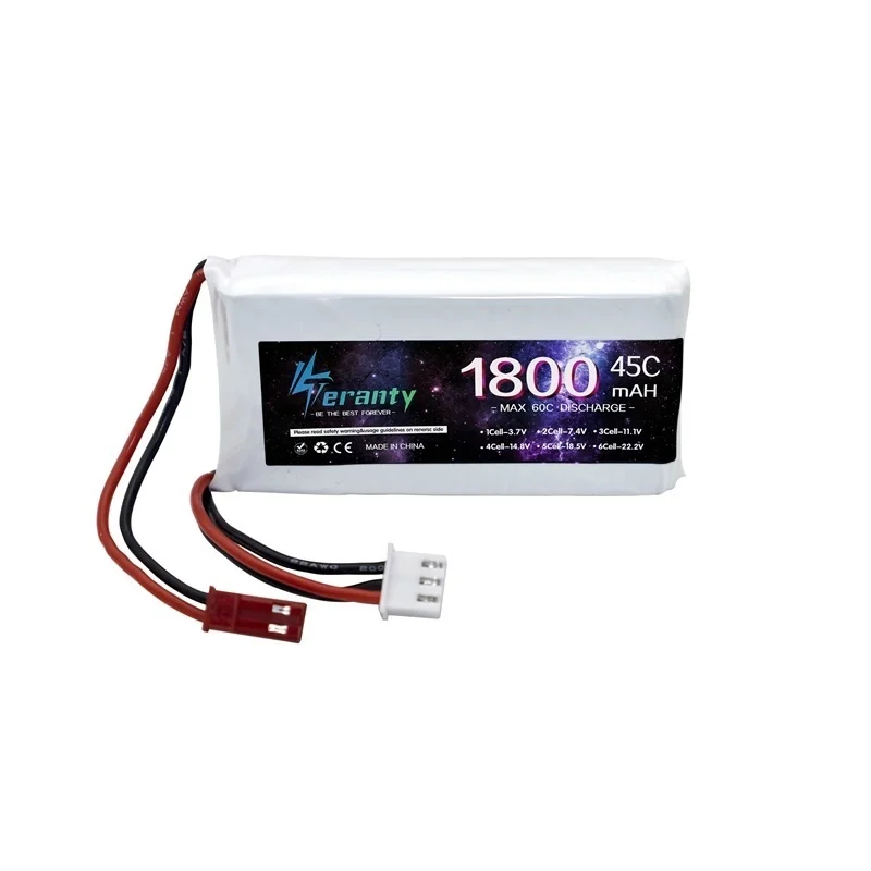 Batería LiPo 2S de 7,4 v, 1800mAh, 45C para Drones teledirigidos, helicóptero, coche, barco, piezas de repuesto con baterías Deans T XT60 JST XT30 2S