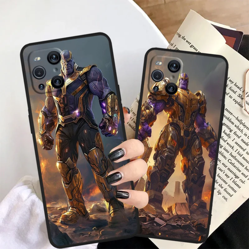 Thanos Marvel Cool Fashion For OPPO Find X6 X5 X3 A54S A5 A94 A16 A53S A57 A74 A72 A98 A78 A96 A9 5G Black Back Phone Case