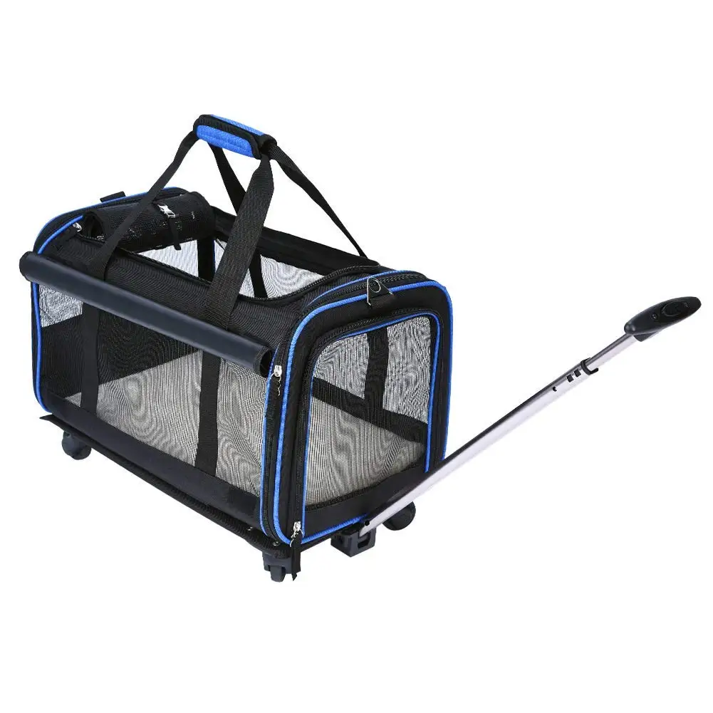 

Pet Supplies Large Spacce Design Pet Trolley Carry Bag with Four Wheels Removable Wheels Pet Trolley Carrier