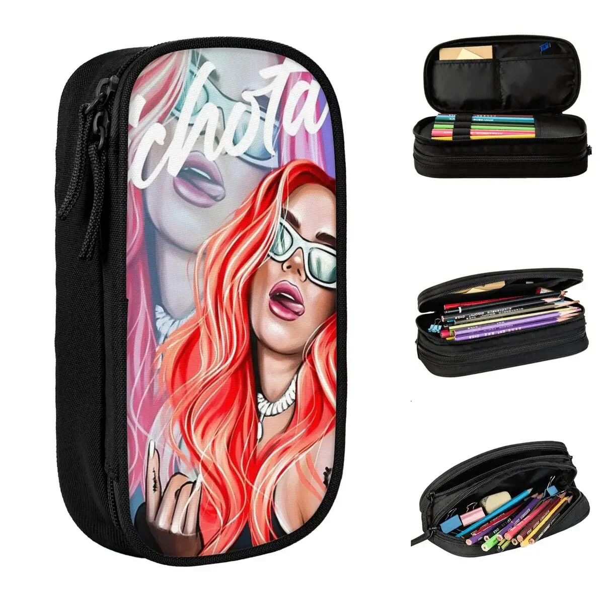 Classic Karol G Bichota Rapper Pencil Cases Pencilcases Pen Box Kids Big Capacity Bag Students School Zipper Accessories