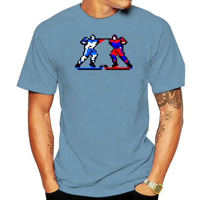 Blades Of Steel Fight Nes Retro Video Game T Shirt Style Round Tee Shirt