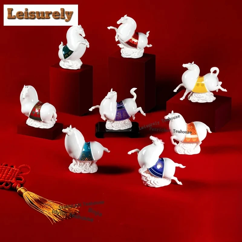 2026 Spring Festival New Year Gift Horse Tea Pet Traditional Flowerpot Landscaping Tea Figurine Play Toys Tea Statue Ornaments