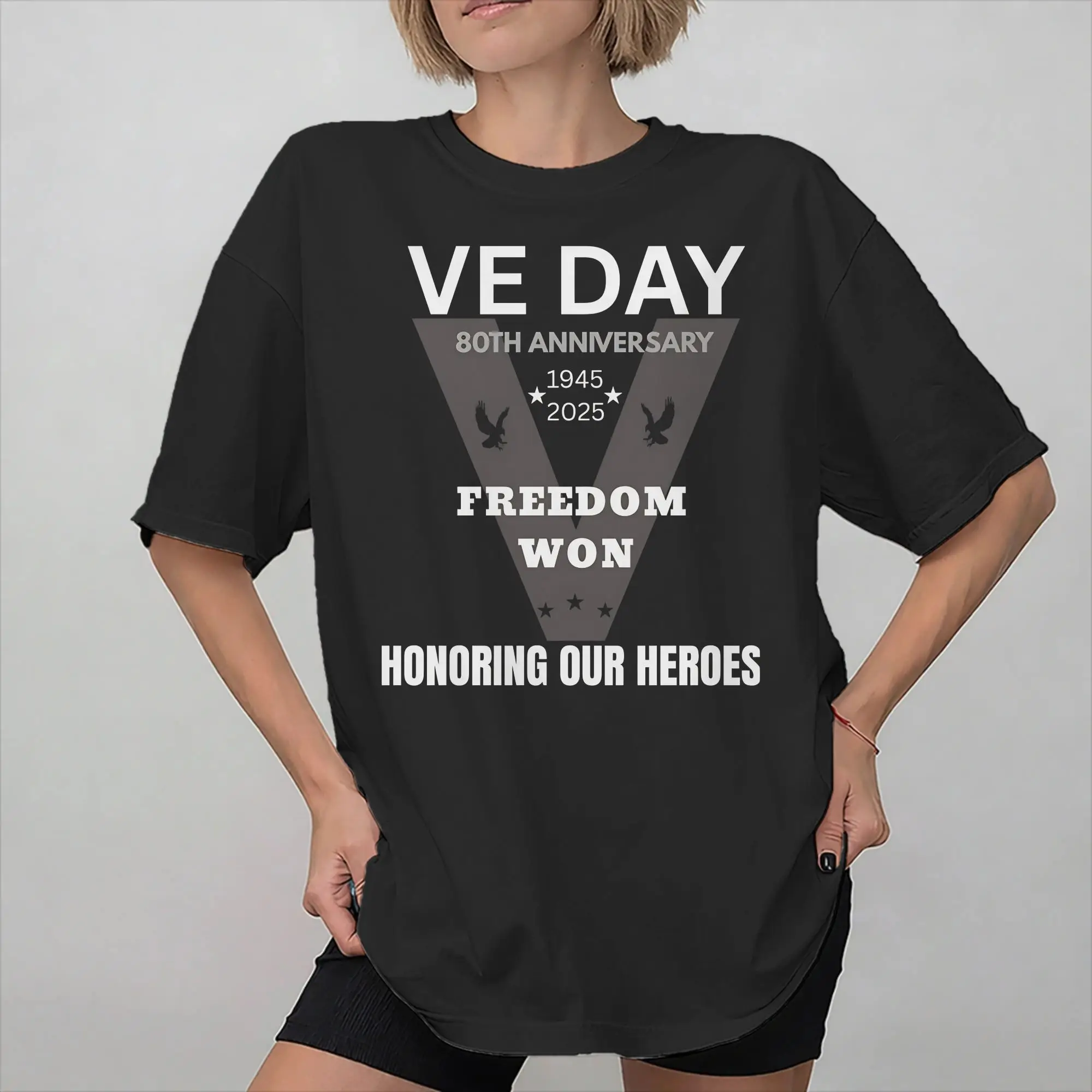 VE Anniversary 1945 Victory in Europe Day Flag Tee Shirt for Men Women New Arrival T Shirts  100% Cotton Clothes