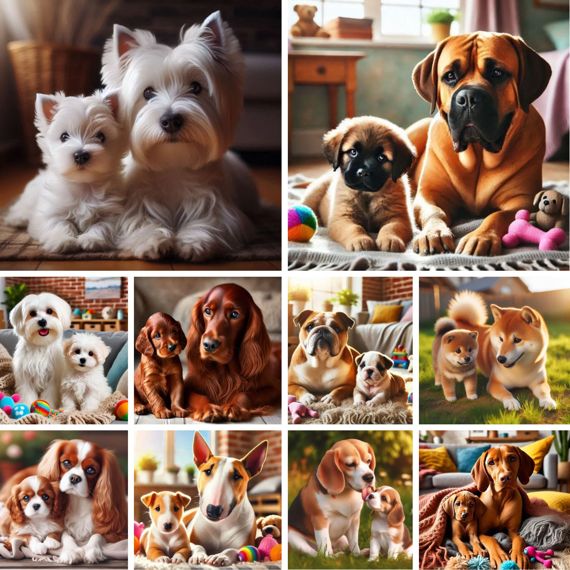 

5D Diamond Painting Kits Mother Dog and Puppy Full Drill , Mom Baby Dog Diamond Art DIY for Adults and Beginners Mommy and Me