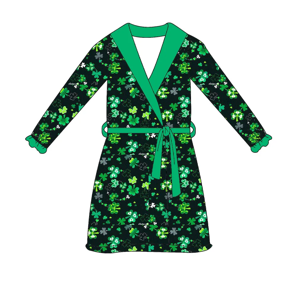 女の子の四葉クローバーパターンナイトガウン、新しい、ファッション